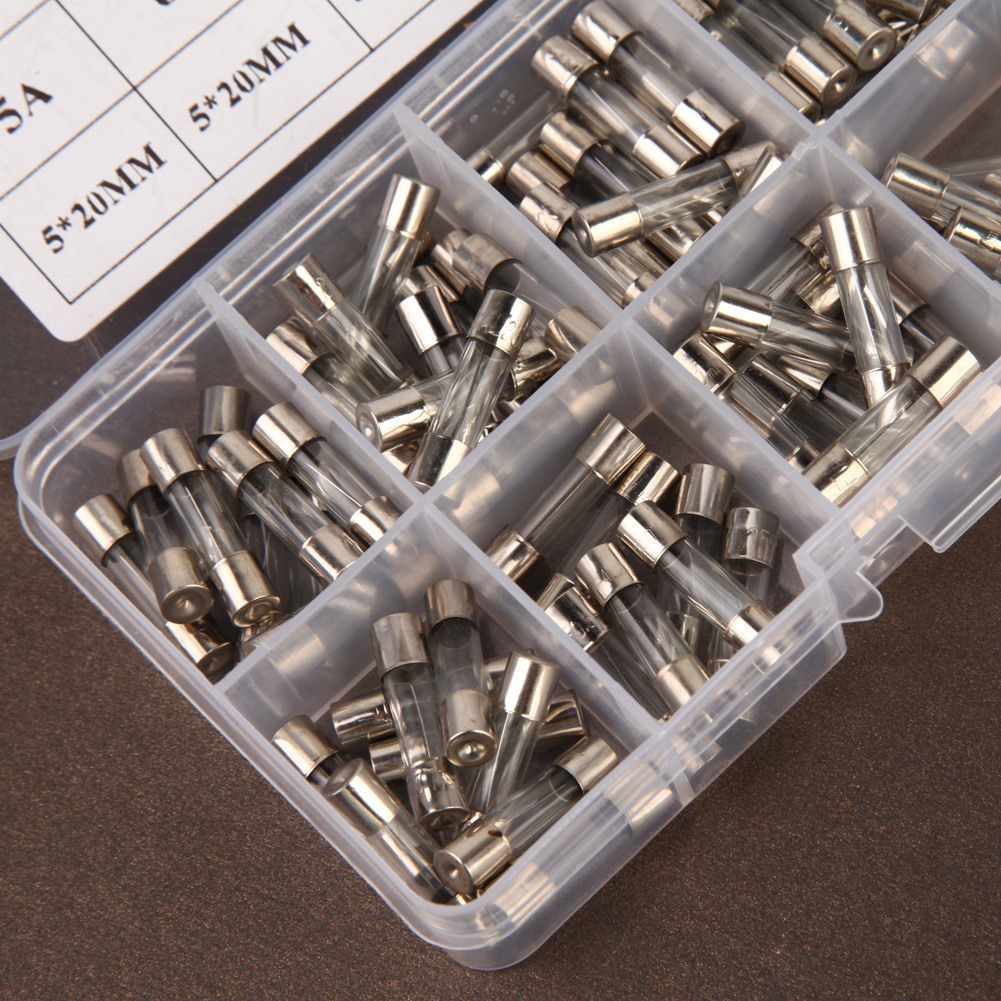 100PCS 5 20mm Fast Quick Blow Glass Tube Fuse Assortment Kit BEST