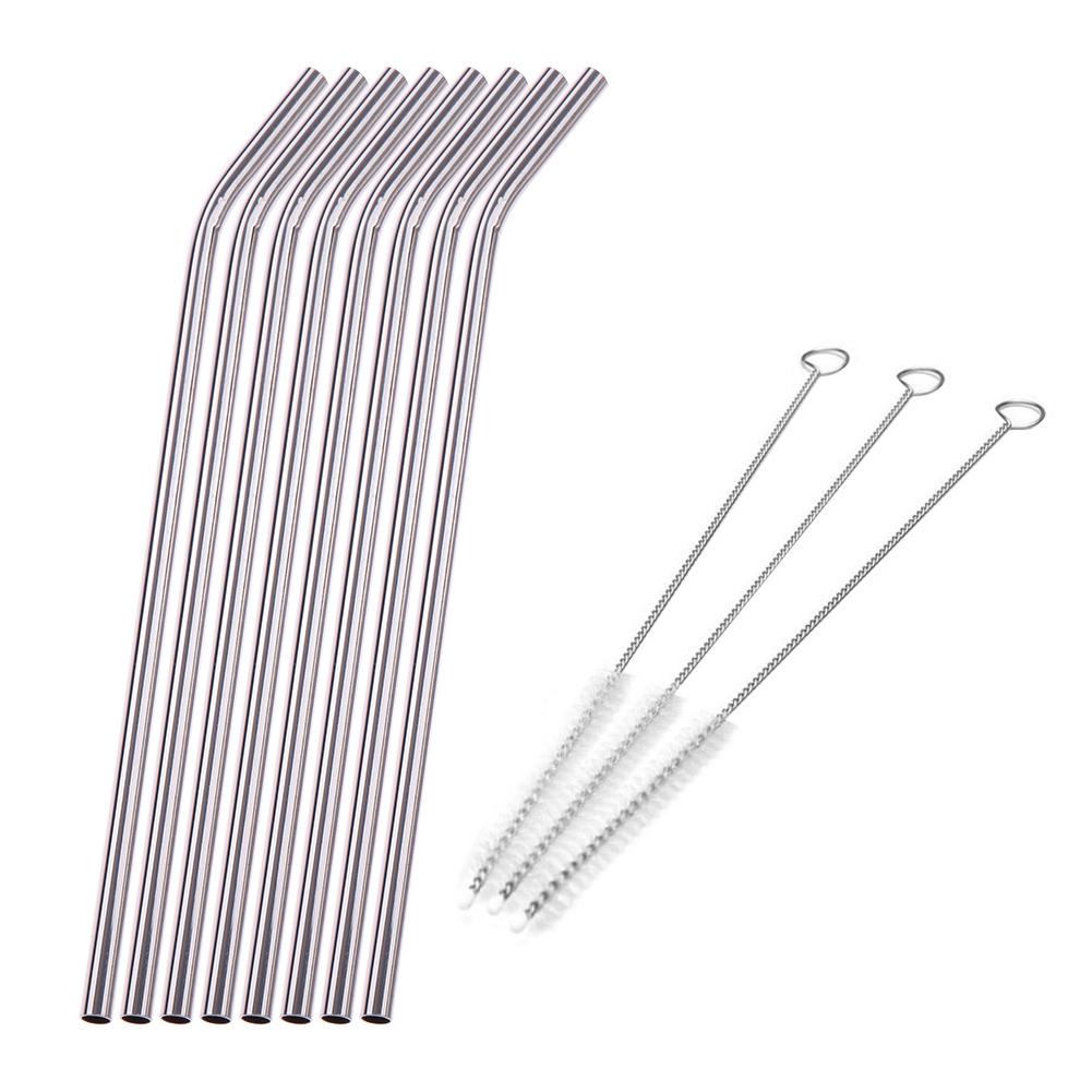 5pcs//Set Strohhalme Edelstahl Trinkhalm Metall Strohhalm Wiederverwendbar Bürste