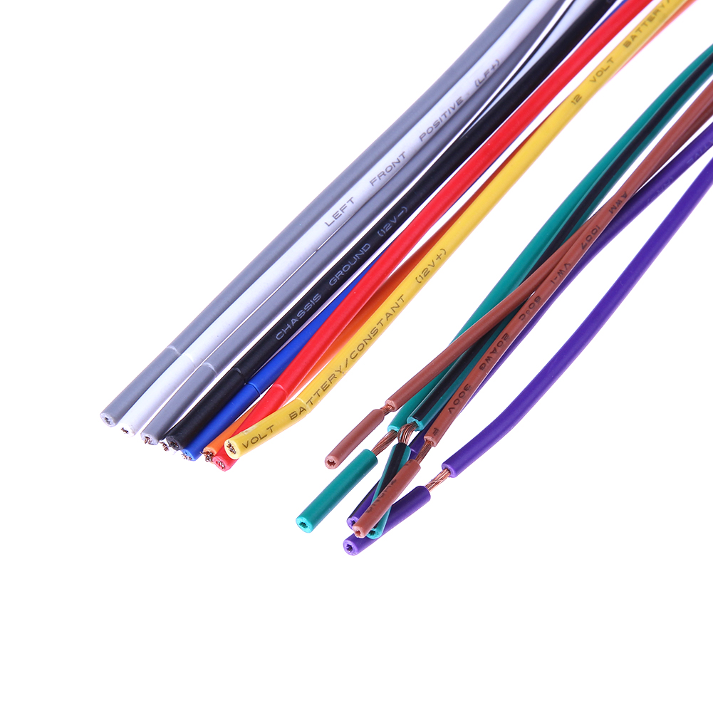 2pcs Stereo CD Player Radio Wiring Harness Color Wires Adapter Plugs