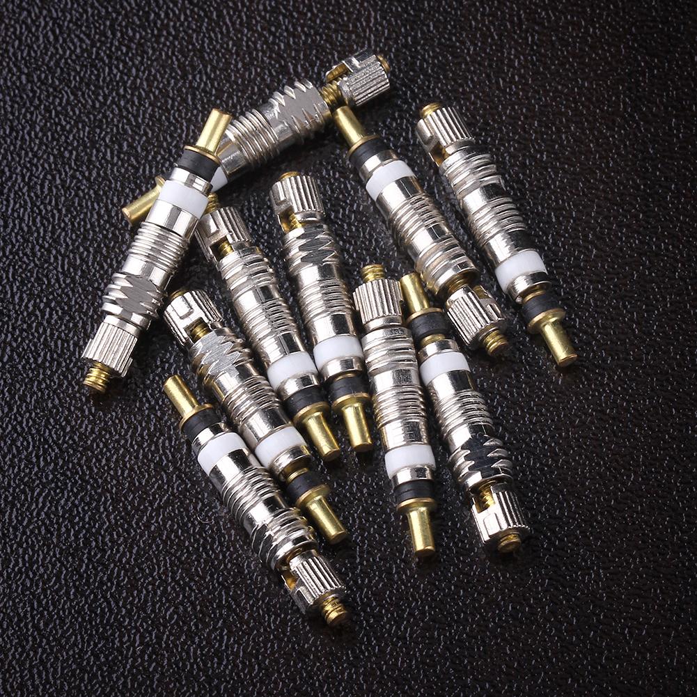 10pcs Presta Valve Cores 10pcs Valve Stem Caps w// Wrench Bicycle Tool Kit