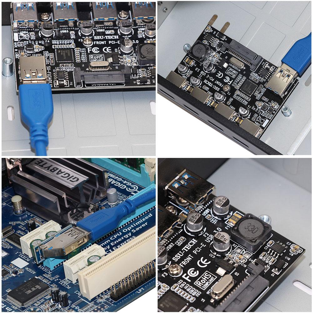 SSU U3121 PCI-E Express to USB 3.0 19Pin 20Pin Expansion Header Card For Desktop